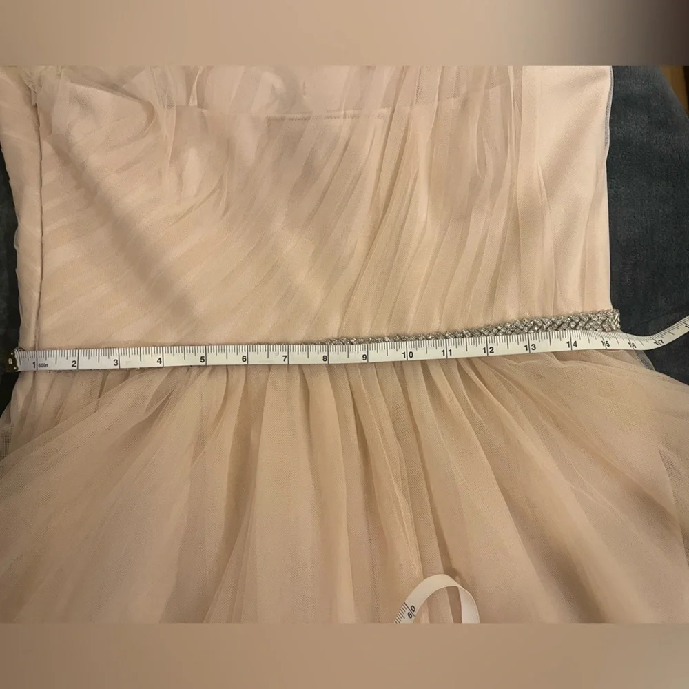 Mark Zunino one-shoulder dress, draped tulle w/ crystal waist & strap. Prom. 13 - Picture 14 of 16